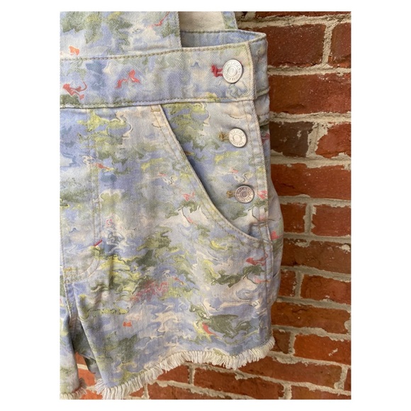 Anthropologie Pilcro Watercolor Short Overalls SZ 27 - Picture 8 of 13